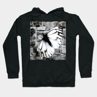 Butterfly Black and White Spray Paint Wall Hoodie